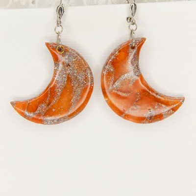 Large Amber Moon Dangler